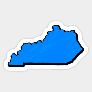 Bright Blue Kentucky Outline Sticker